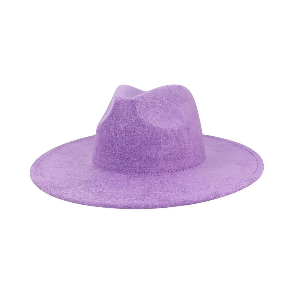 Le Comptoir du Chapeau Violet / 56-58 cm Fedora Jazz Bord Large 9.5cm Suède Luxe