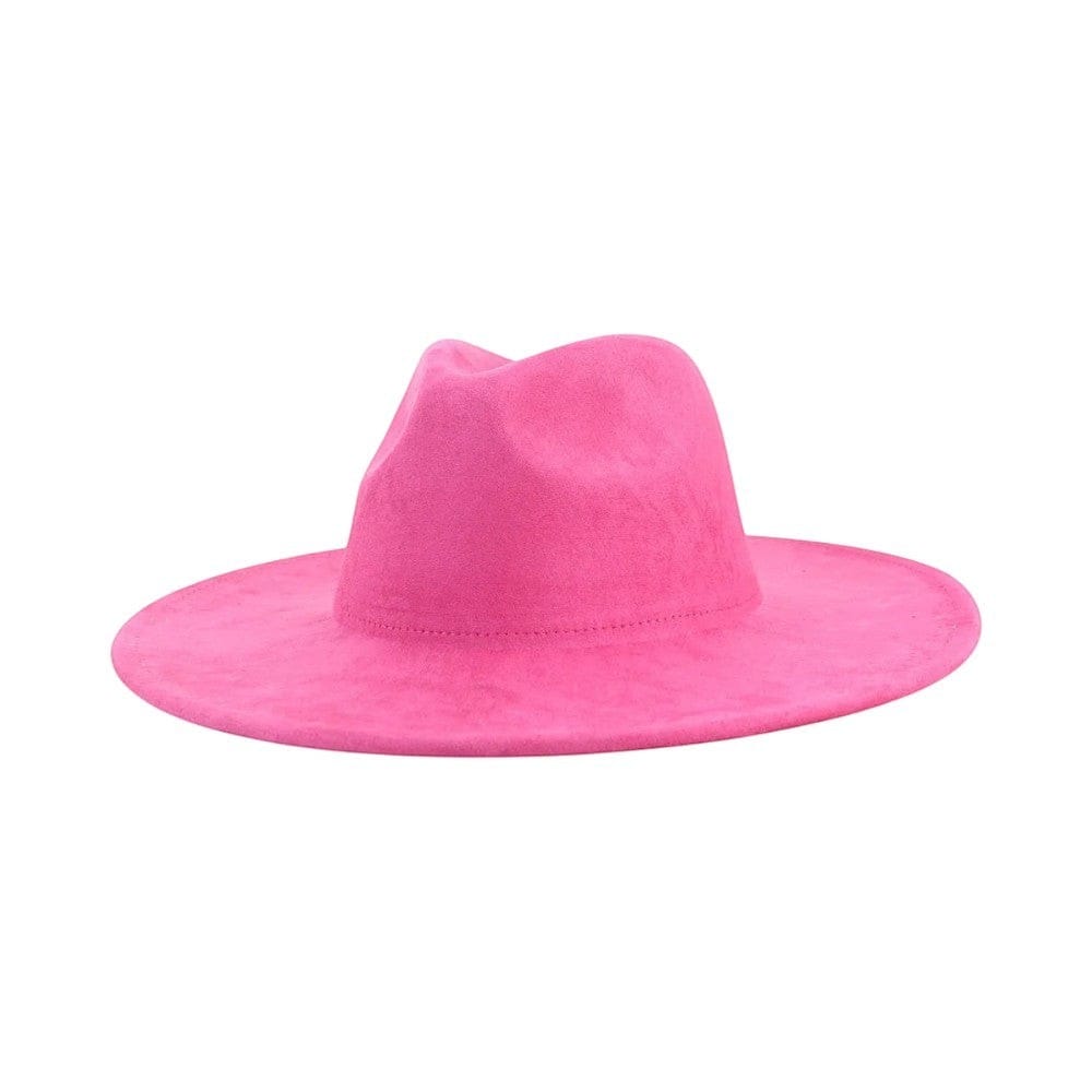 Le Comptoir du Chapeau Rose / 56-58 cm Fedora Jazz Bord Large 9.5cm Suède Luxe