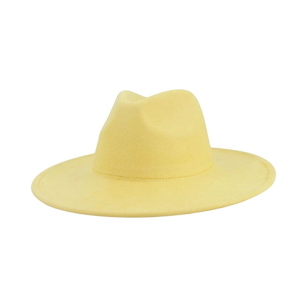 Le Comptoir du Chapeau Jaune / 56-58 cm Fedora Jazz Bord Large 9.5cm Suède Luxe