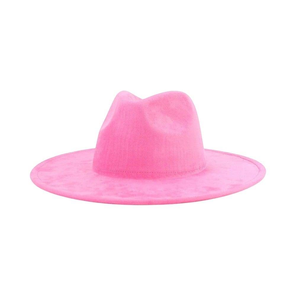 Le Comptoir du Chapeau Rose Bonbon / 56-58 cm Fedora Jazz Bord Large 9.5cm Suède Luxe