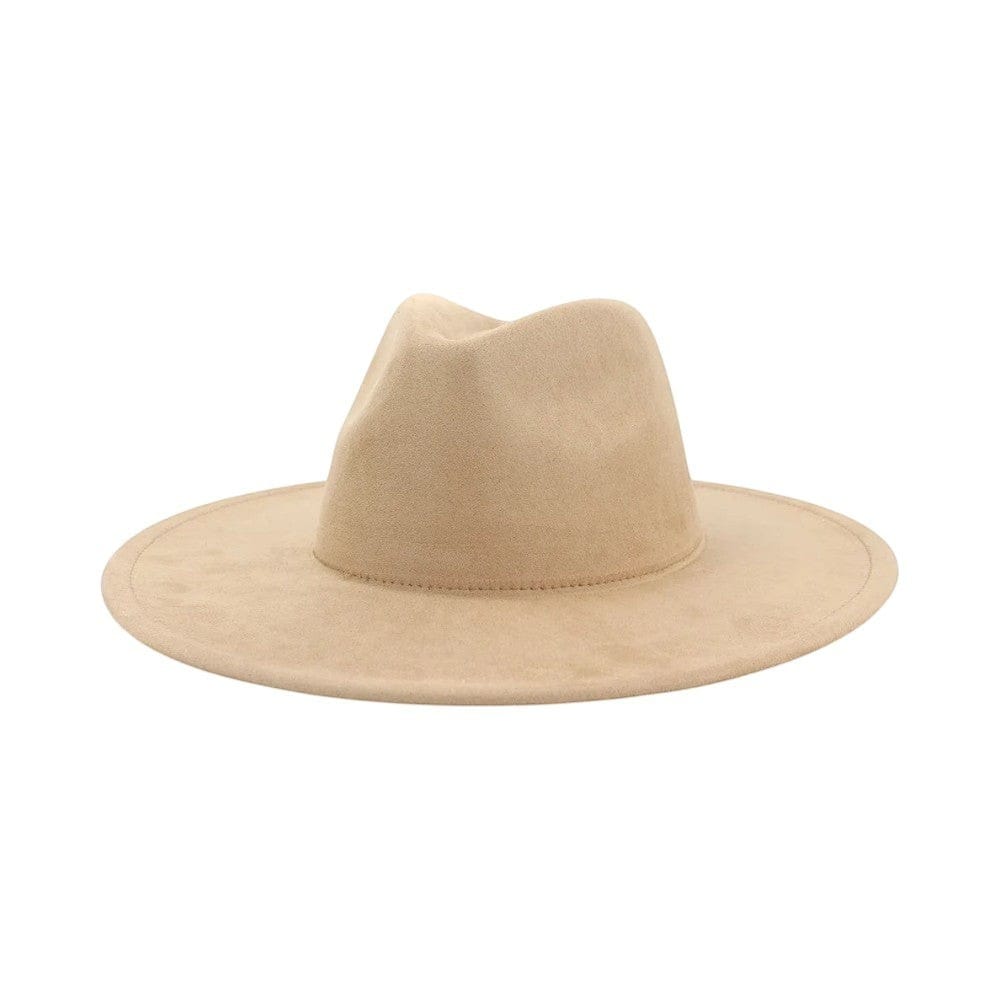 Le Comptoir du Chapeau Marron Clair / 56-58 cm Fedora Jazz Bord Large 9.5cm Suède Luxe