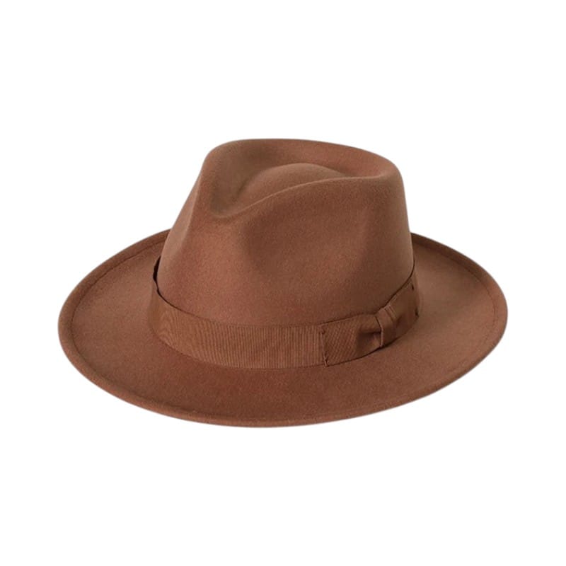 Le Comptoir du Chapeau Marron / 58-60 cm Fedora Jazz Bowknot Laine Mixte