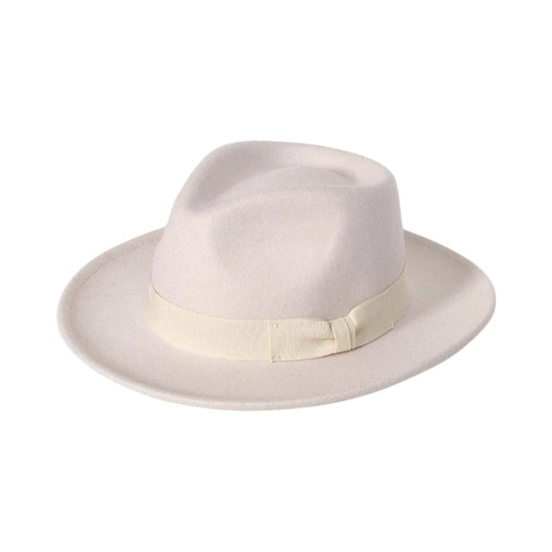 Le Comptoir du Chapeau Blanc / 58-60 cm Fedora Jazz Bowknot Laine Mixte