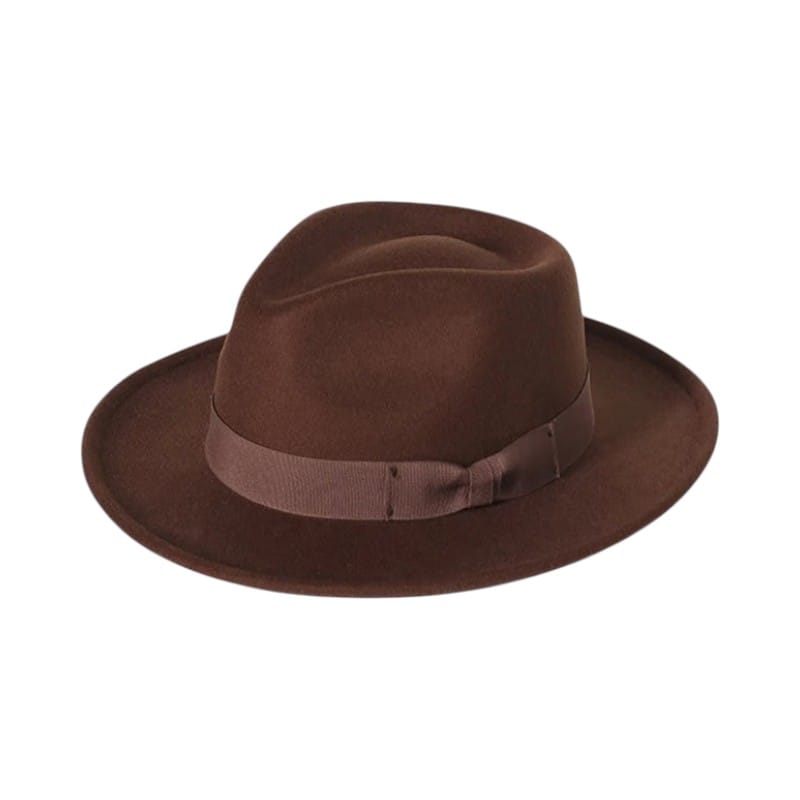 Le Comptoir du Chapeau Café / 58-60 cm Fedora Jazz Bowknot Laine Mixte