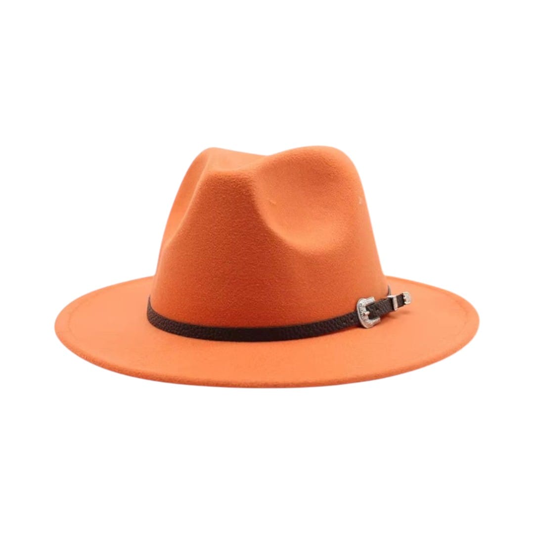 Le Comptoir du Chapeau Orange / M (56-58cm) Fedora Jazz Feutre Grande Taille Mixte