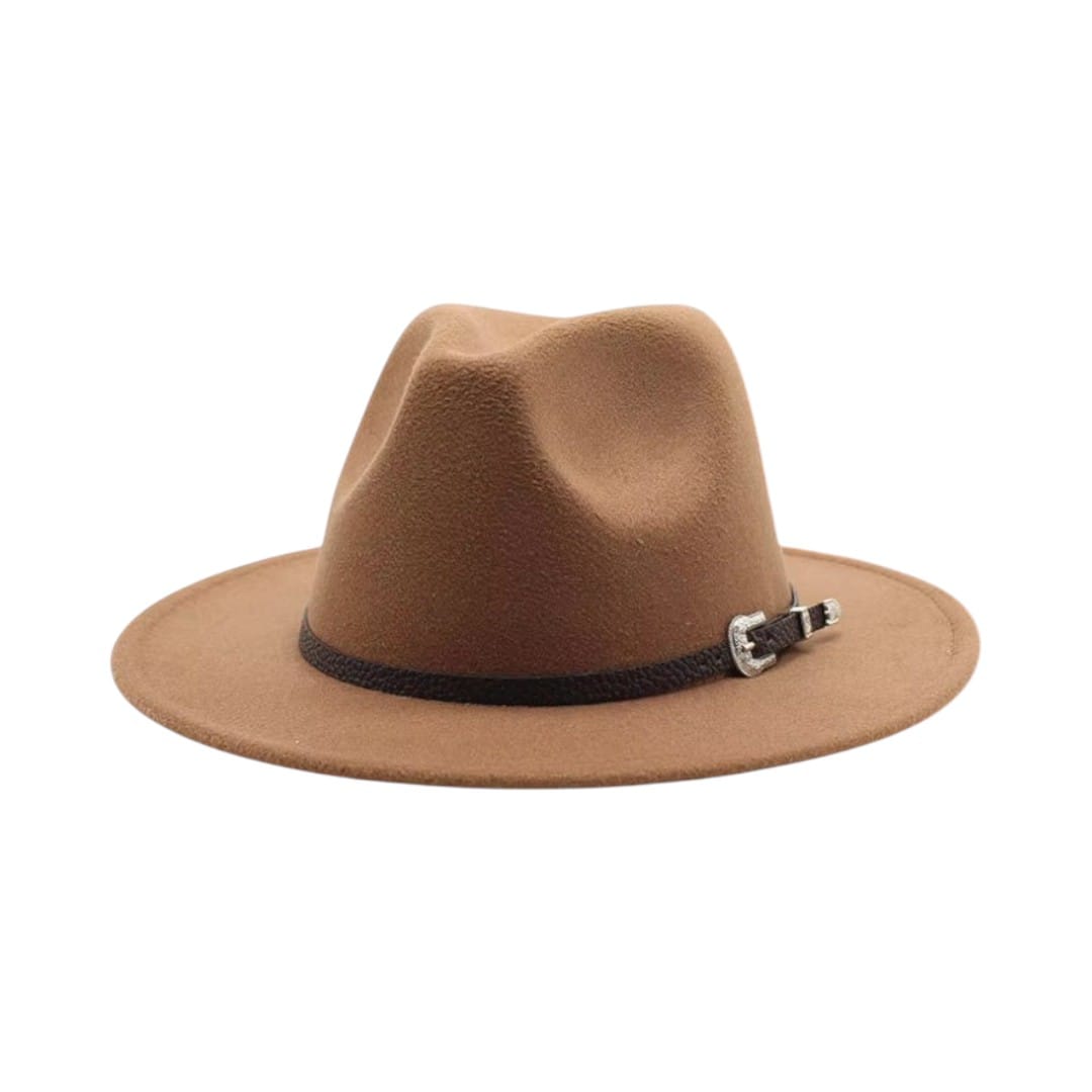 Le Comptoir du Chapeau Marron / M (56-58cm) Fedora Jazz Feutre Grande Taille Mixte