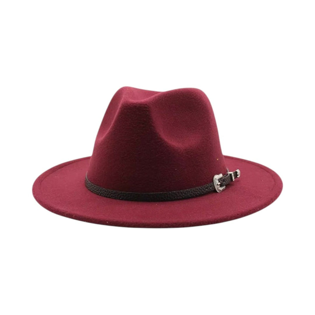 Le Comptoir du Chapeau Bordeaux / M (56-58cm) Fedora Jazz Feutre Grande Taille Mixte