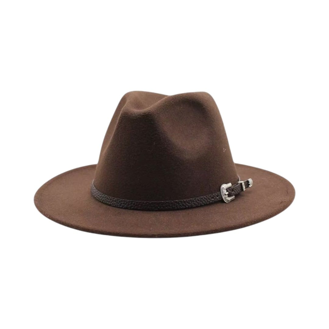 Le Comptoir du Chapeau Café / M (56-58cm) Fedora Jazz Feutre Grande Taille Mixte