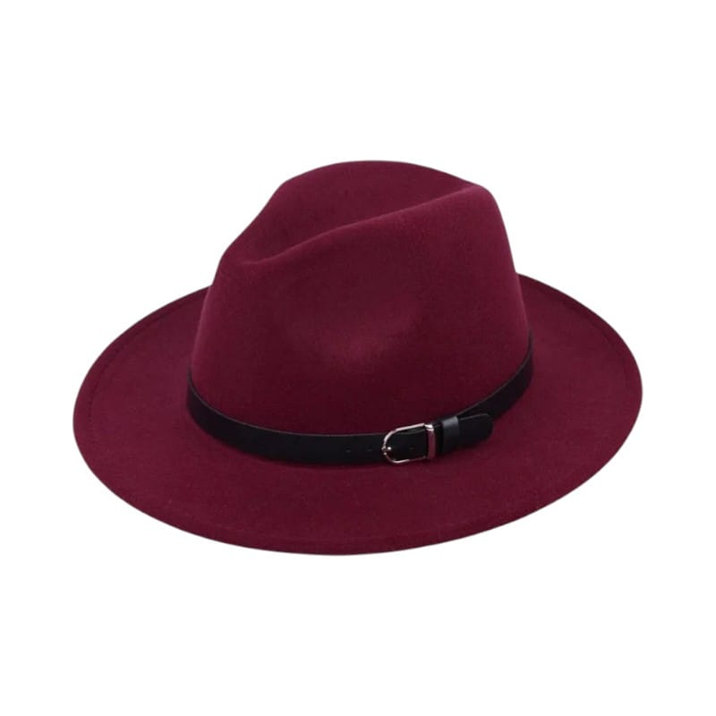 Le Comptoir du Chapeau Bordeaux / 59-60 cm Fedora Jazz Laine Imitation Feutre