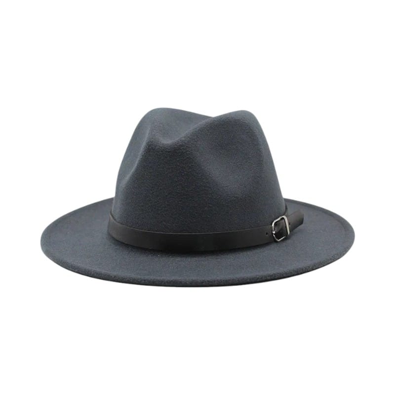 Le Comptoir du Chapeau Gris Foncé / 59-60 cm Fedora Jazz Laine Imitation Feutre