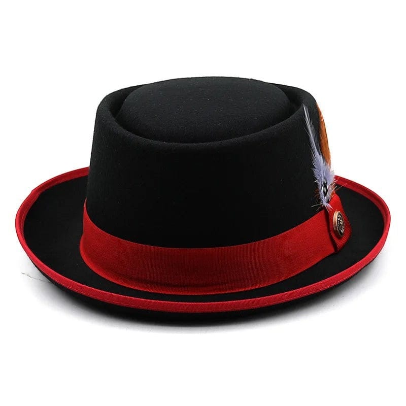 Le Comptoir du Chapeau Noir / 56-58cm Fedora Pork Feutre Bord Court