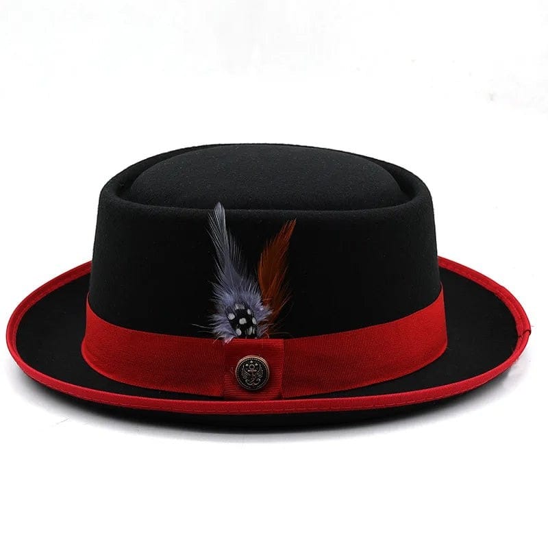 Le Comptoir du Chapeau Noir / 56-58cm Fedora Pork Feutre Bord Court