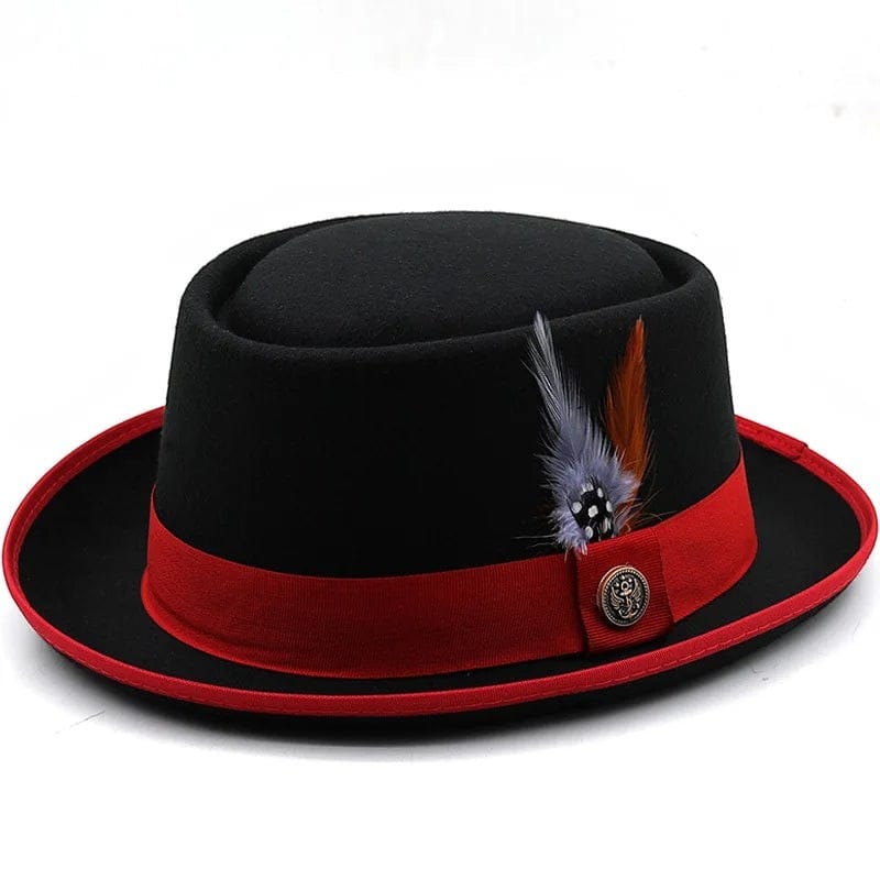Le Comptoir du Chapeau Noir / 56-58cm Fedora Pork Feutre Bord Court