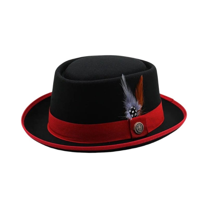 Le Comptoir du Chapeau Noir / 56-58cm Fedora Pork Feutre Bord Court Image