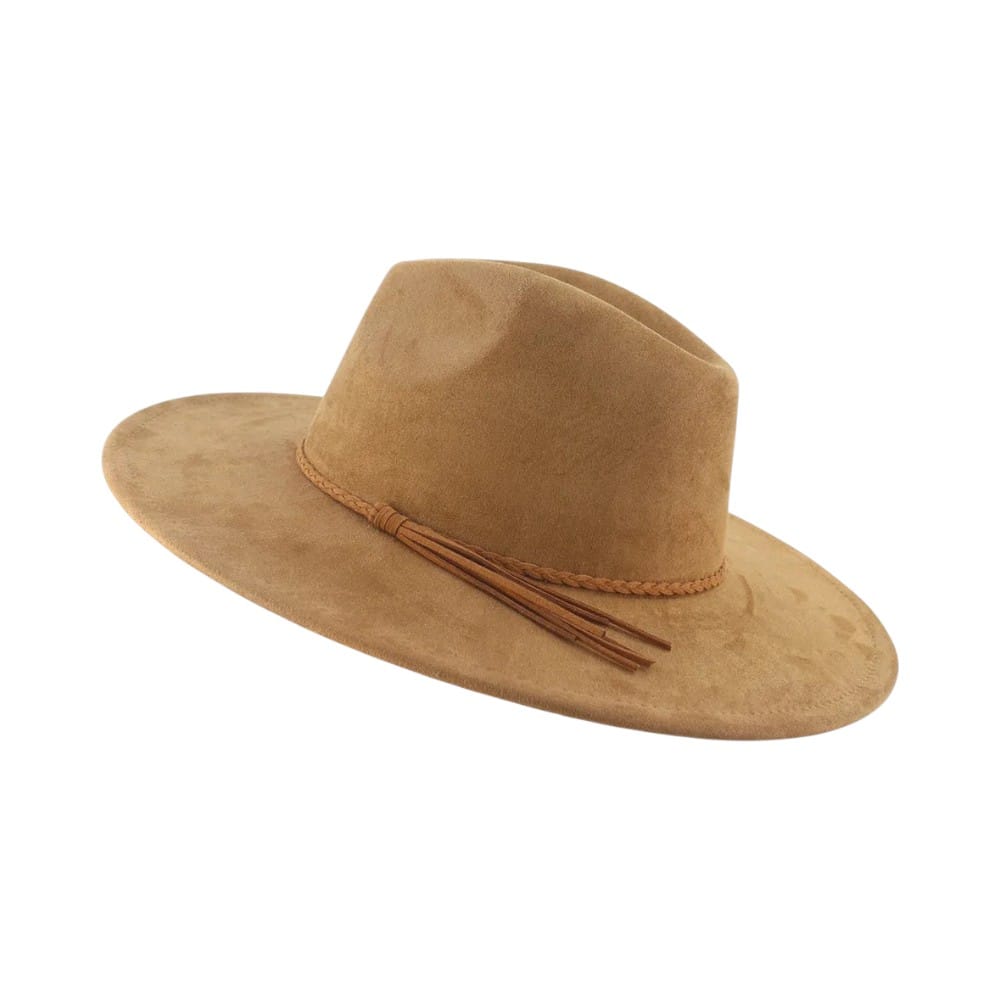 Le Comptoir du Chapeau Marron / 56-58 cm Fedora Suede Large Bord 9.5cm Image