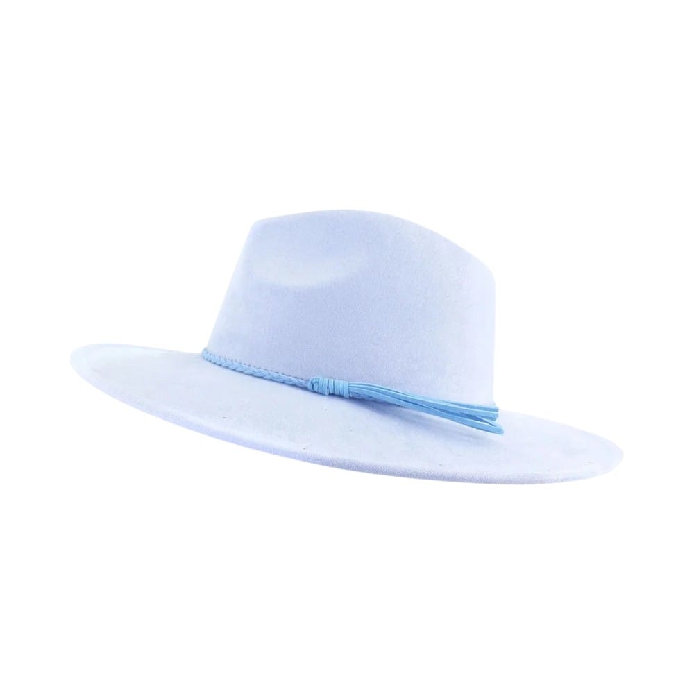 Le Comptoir du Chapeau Bleu Ciel / 56-58 cm Fedora Suede Large Bord 9.5cm