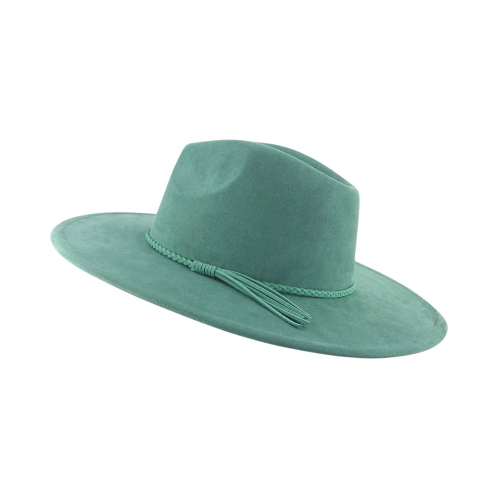 Le Comptoir du Chapeau Vert / 56-58 cm Fedora Suede Large Bord 9.5cm