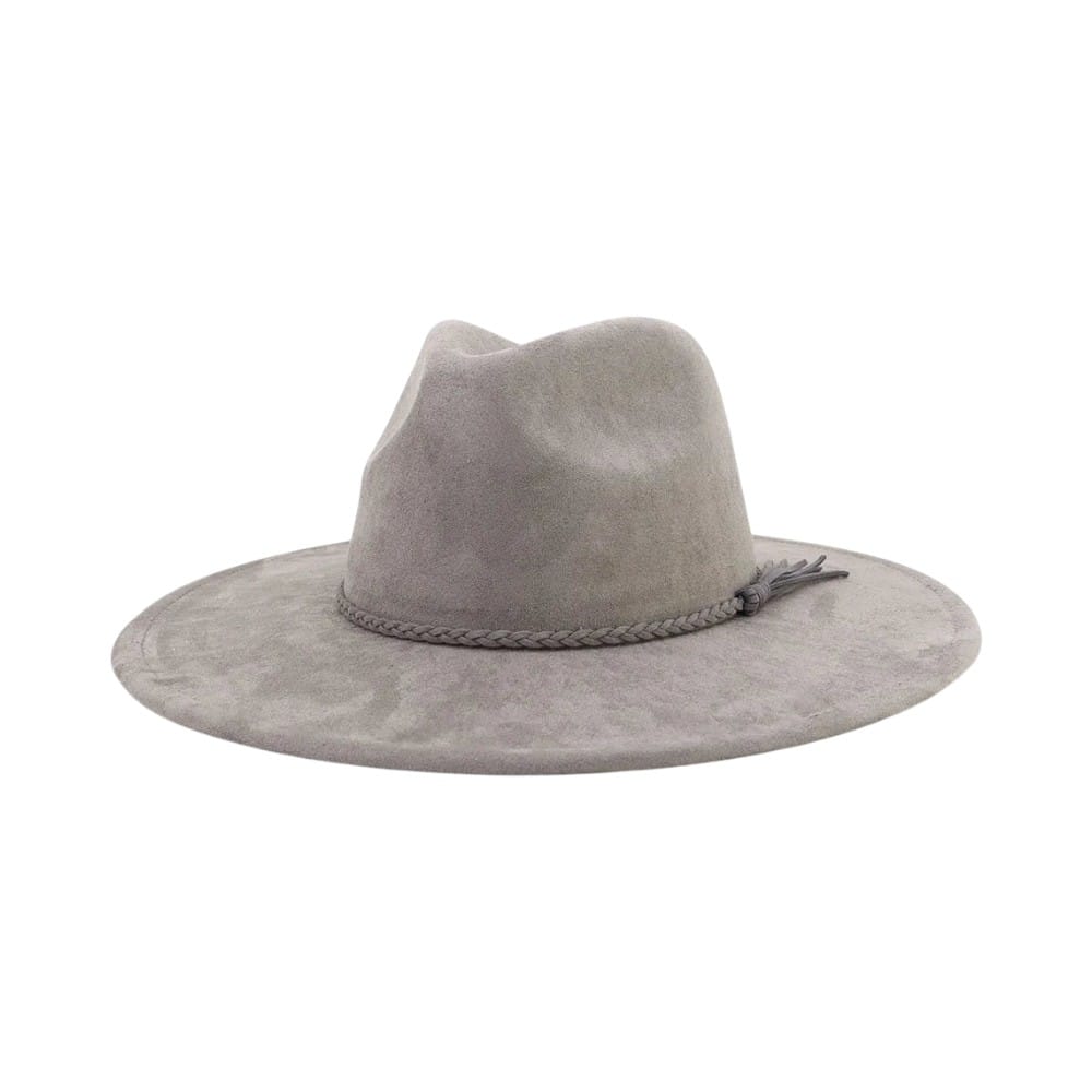 Le Comptoir du Chapeau Gris / 56-58 cm Fedora Suede Large Bord 9.5cm