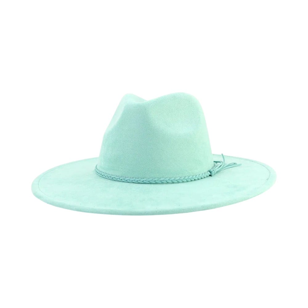 Le Comptoir du Chapeau Turquoise / 56-58 cm Fedora Suede Large Bord 9.5cm