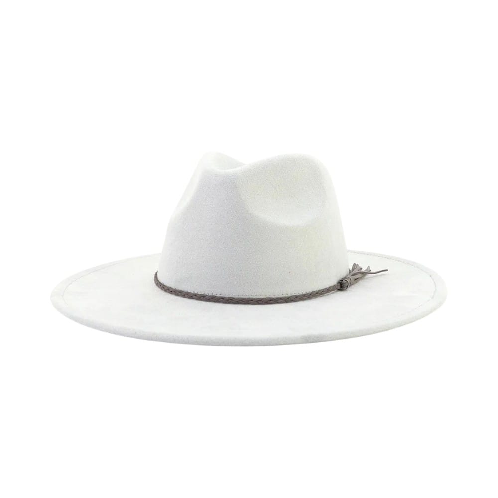 Le Comptoir du Chapeau Gris Clair / 56-58 cm Fedora Suede Large Bord 9.5cm