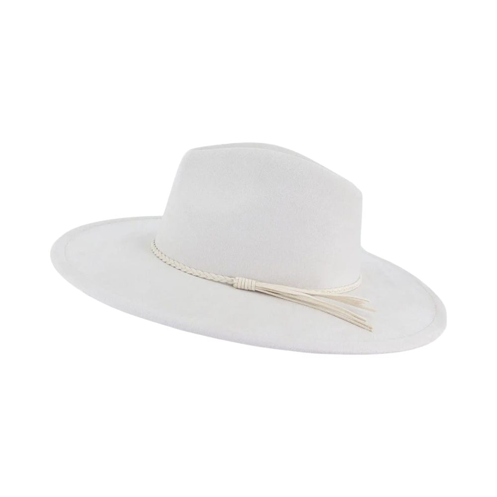 Le Comptoir du Chapeau Beige / 56-58 cm Fedora Suede Large Bord 9.5cm
