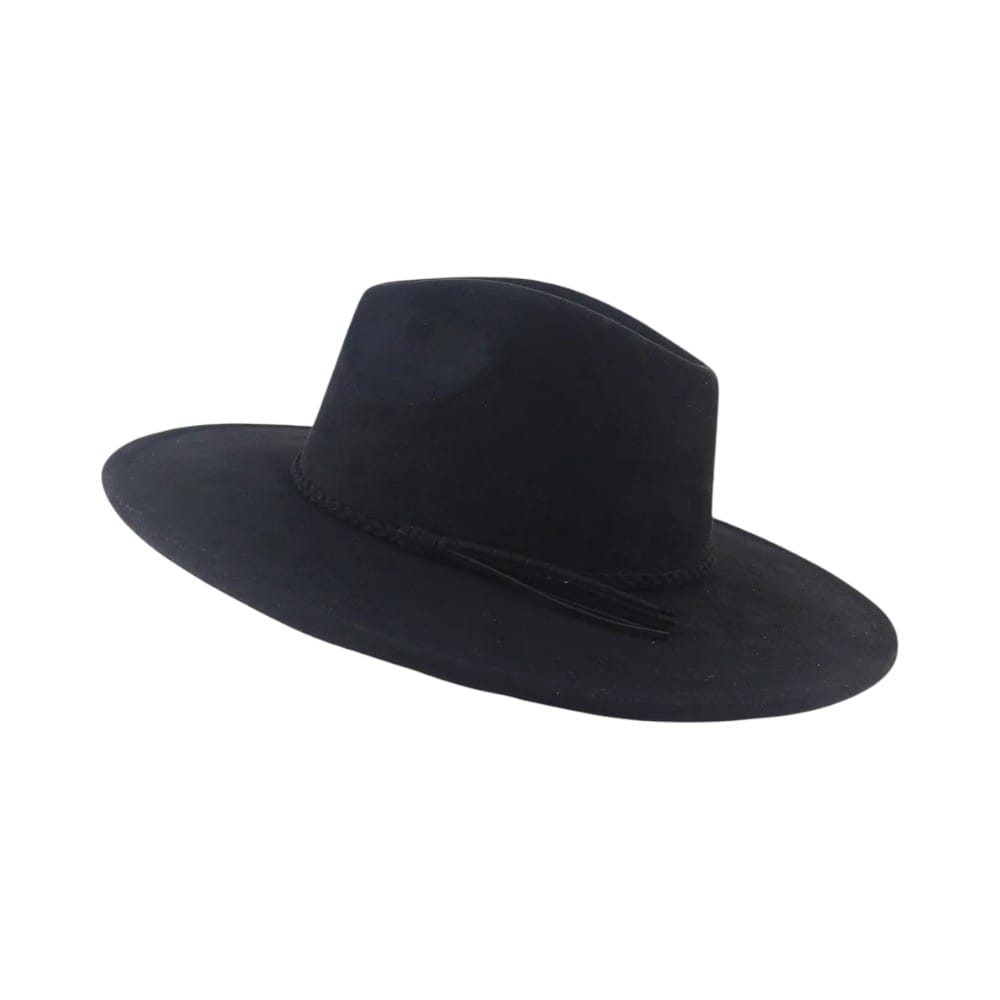 Le Comptoir du Chapeau Noir / 56-58 cm Fedora Suede Large Bord 9.5cm