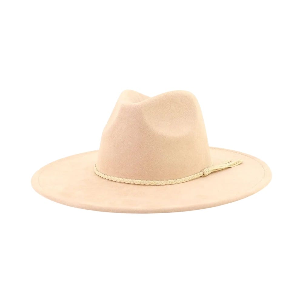 Le Comptoir du Chapeau Champagne / 56-58 cm Fedora Suede Large Bord 9.5cm