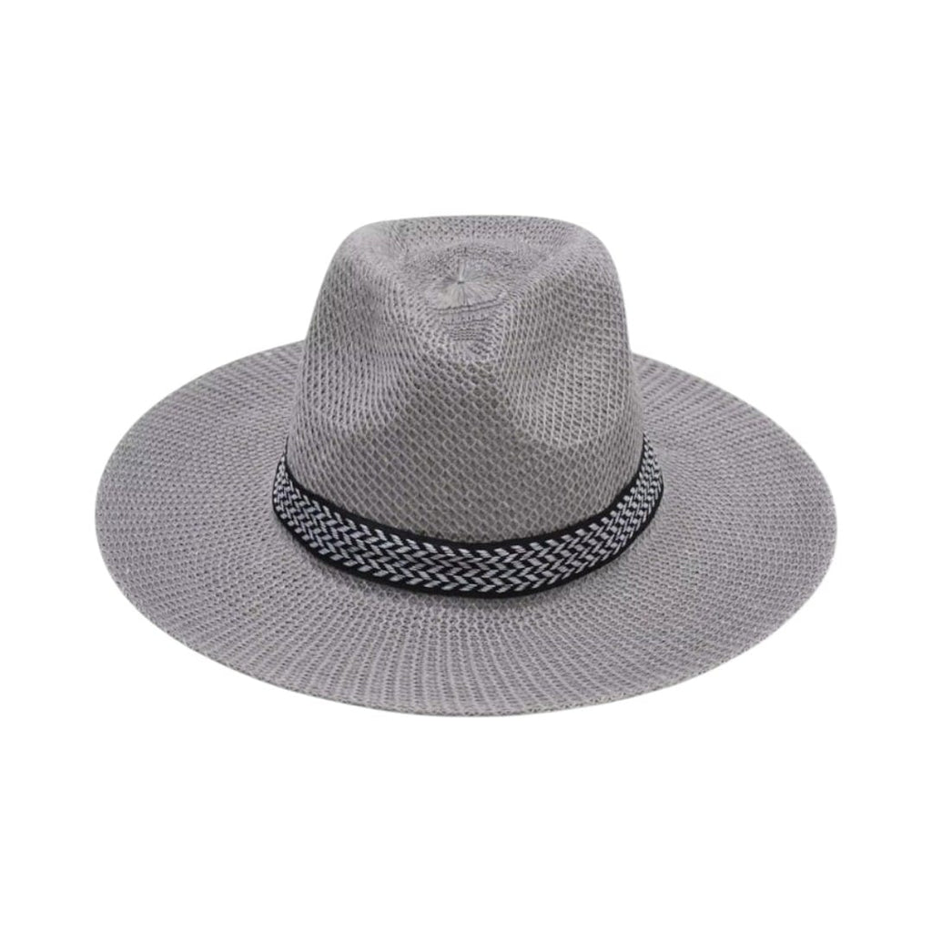 Le Comptoir du Chapeau Gris Panama Paille Jazz Bord Large Été