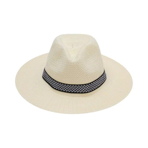 Le Comptoir du Chapeau Blanc Panama Paille Jazz Bord Large Été