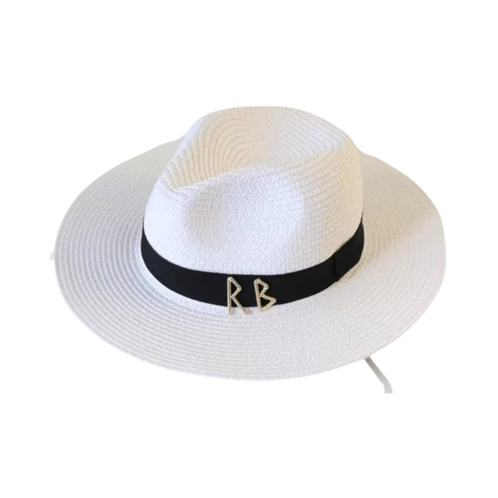 Le Comptoir du Chapeau Blanc / 56-58cm Panama Paille Lettres Métal