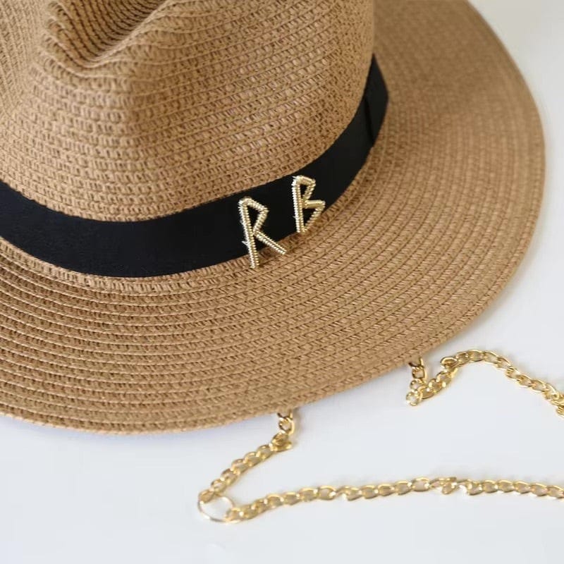 Le Comptoir du Chapeau Panama Paille Lettres Métal