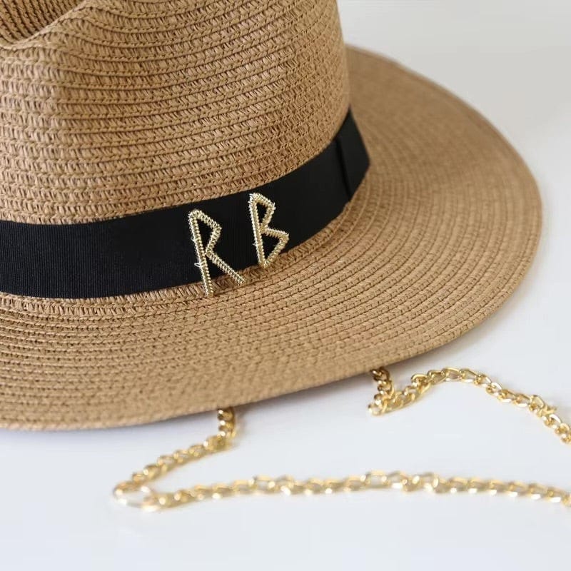 Le Comptoir du Chapeau Panama Paille Lettres Métal