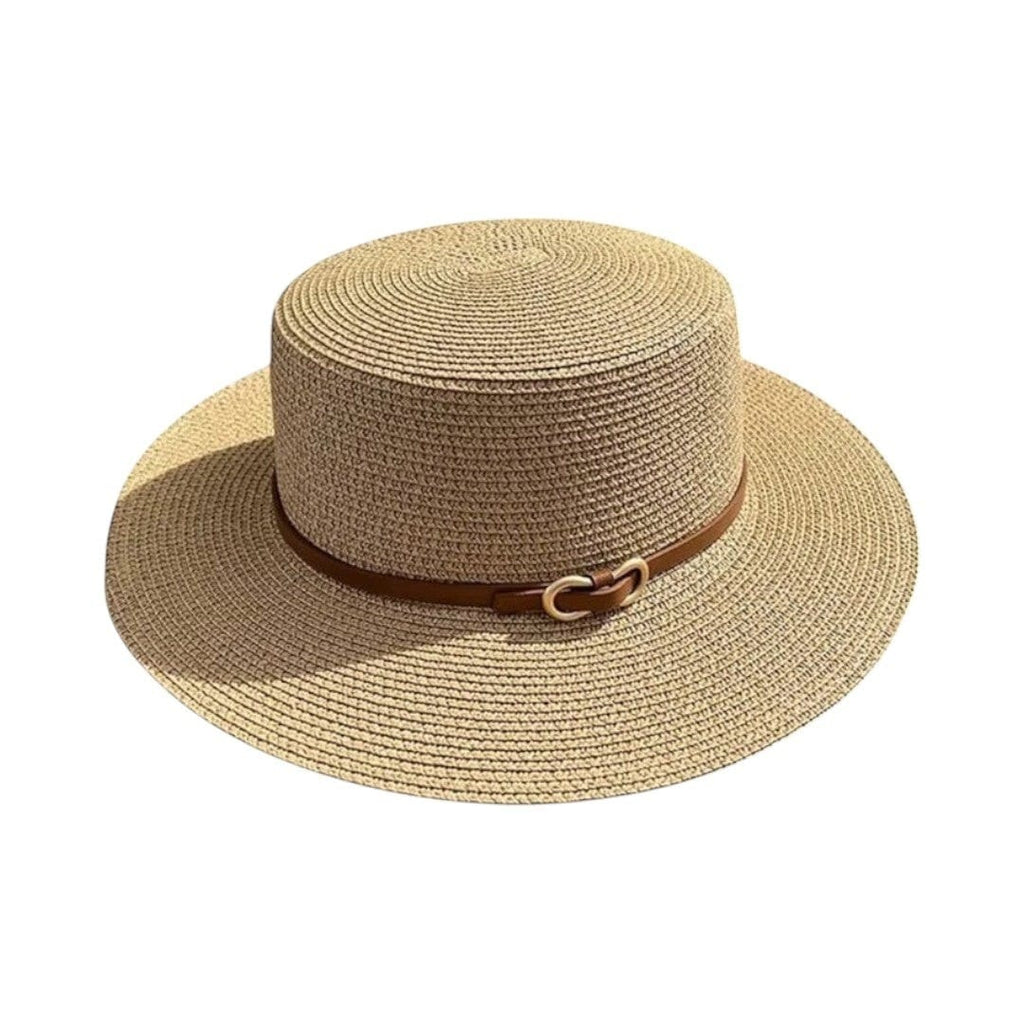 Le Comptoir du Chapeau Marron Clair / 56-58cm Panama Paille Ruban Nœud Femme Plage
